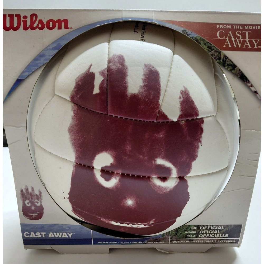 Wilson Cast Away Movie Wilson Volleyball Official Game Ball w/ Display Box White